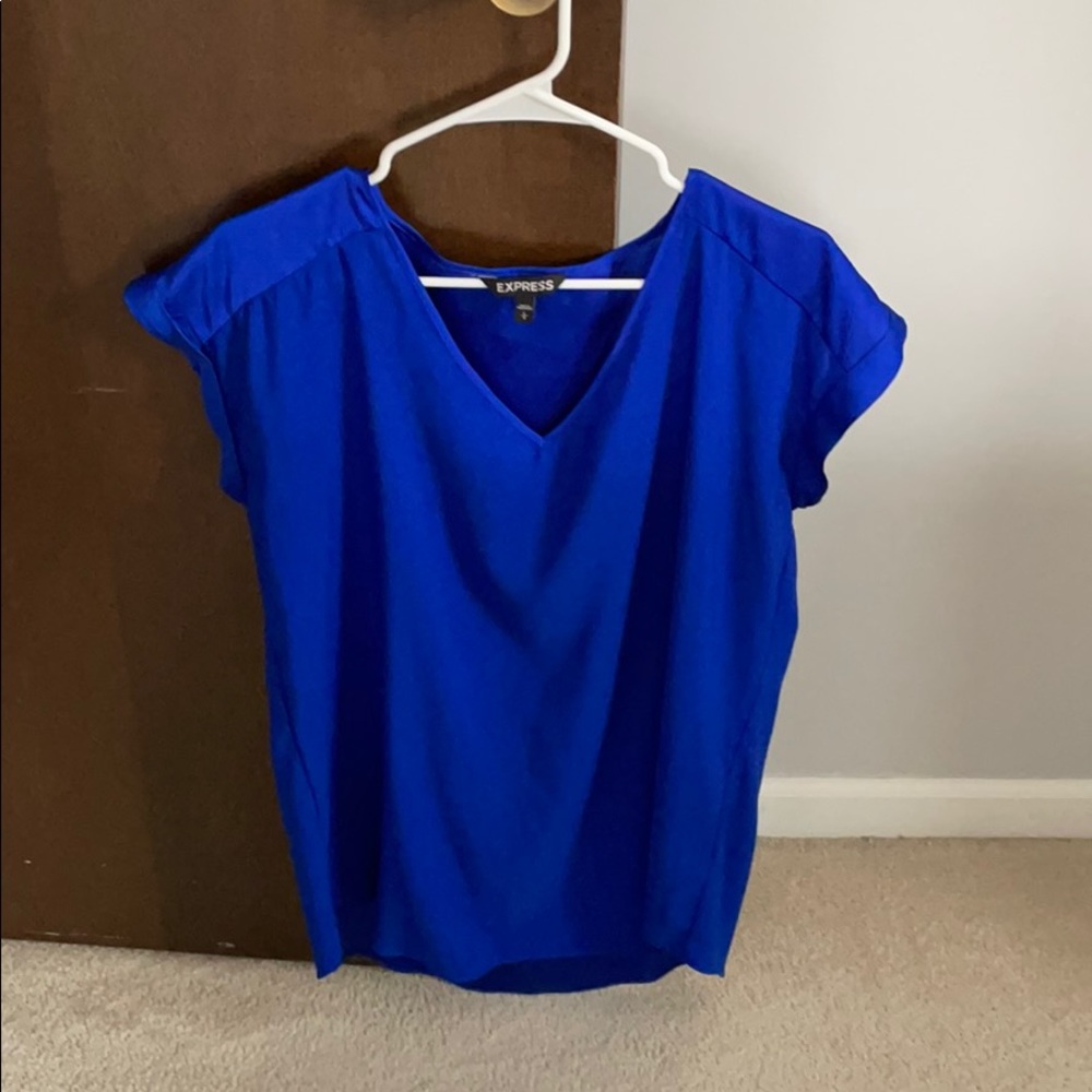 Express Blue Short Sleeve Blouse